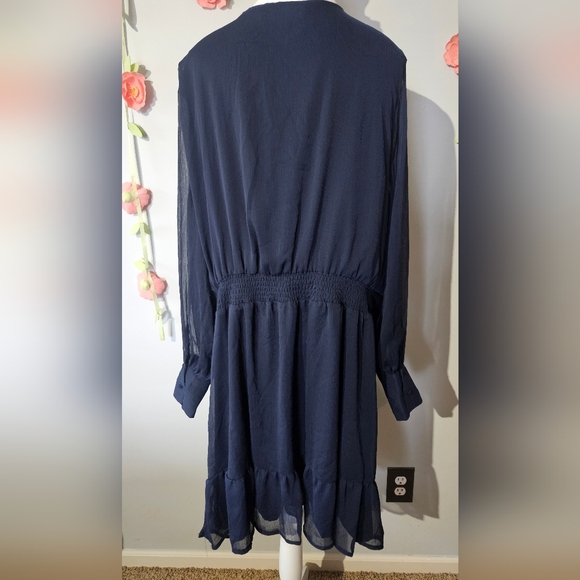 NWT Dex Chiffon Faux Wrap Ruffle Mini Dress Plus Size 2X - Picture 6 of 13